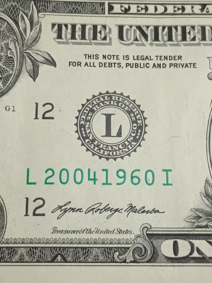 2021 $1 SAN FRANCISCO BEP L-I BLOCK DOUBLE YEAR BIRTHDAY FEB 4 1960 (L20041960I) - Image 2 of 4