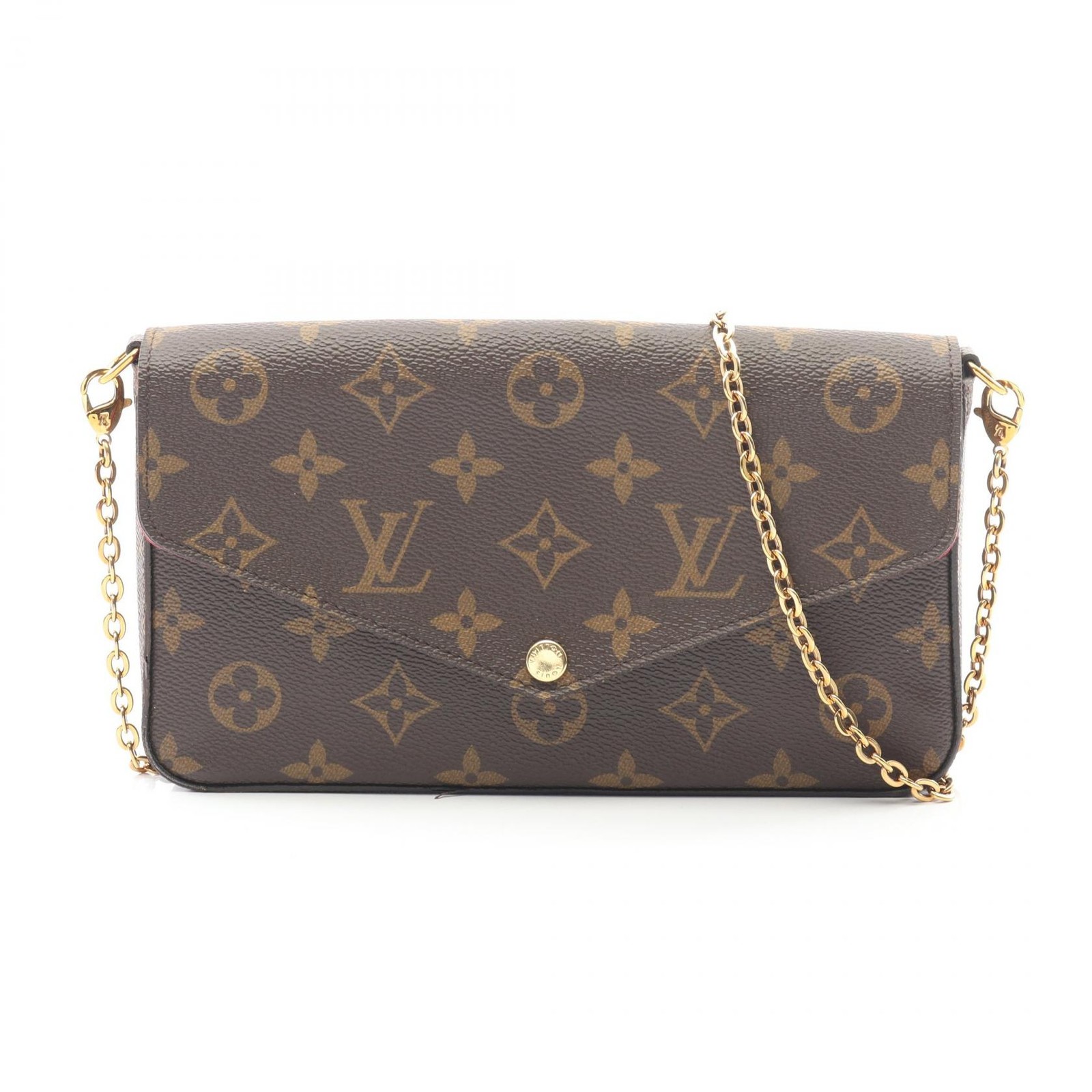 LOUIS VUITTON Felicie Pochette Shoulder Bag M61276 Monogram canvas Brown Fuschia
