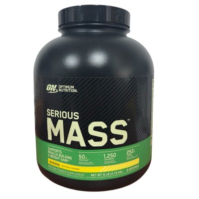 Optimum Nutrition Serious Mass Banana 6 lb Weight Gainer Protein Powder 1250 Cal