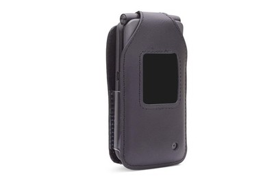 Fitted Leather Case for KAZUNA eTalk, (Verizon Flip Phone) Features: Rotating...