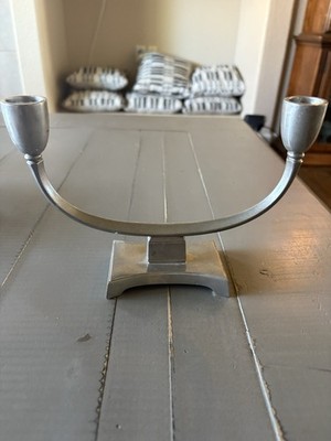 Early VTG JUST ANDERSEN ART DECO PEWTER Candle Holder CANDELABRA DENMARK 2582