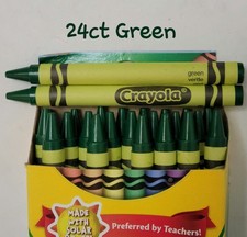 24ct Crayola Crayons Green Single Color Bulk Lot Wax Melting Crafts
