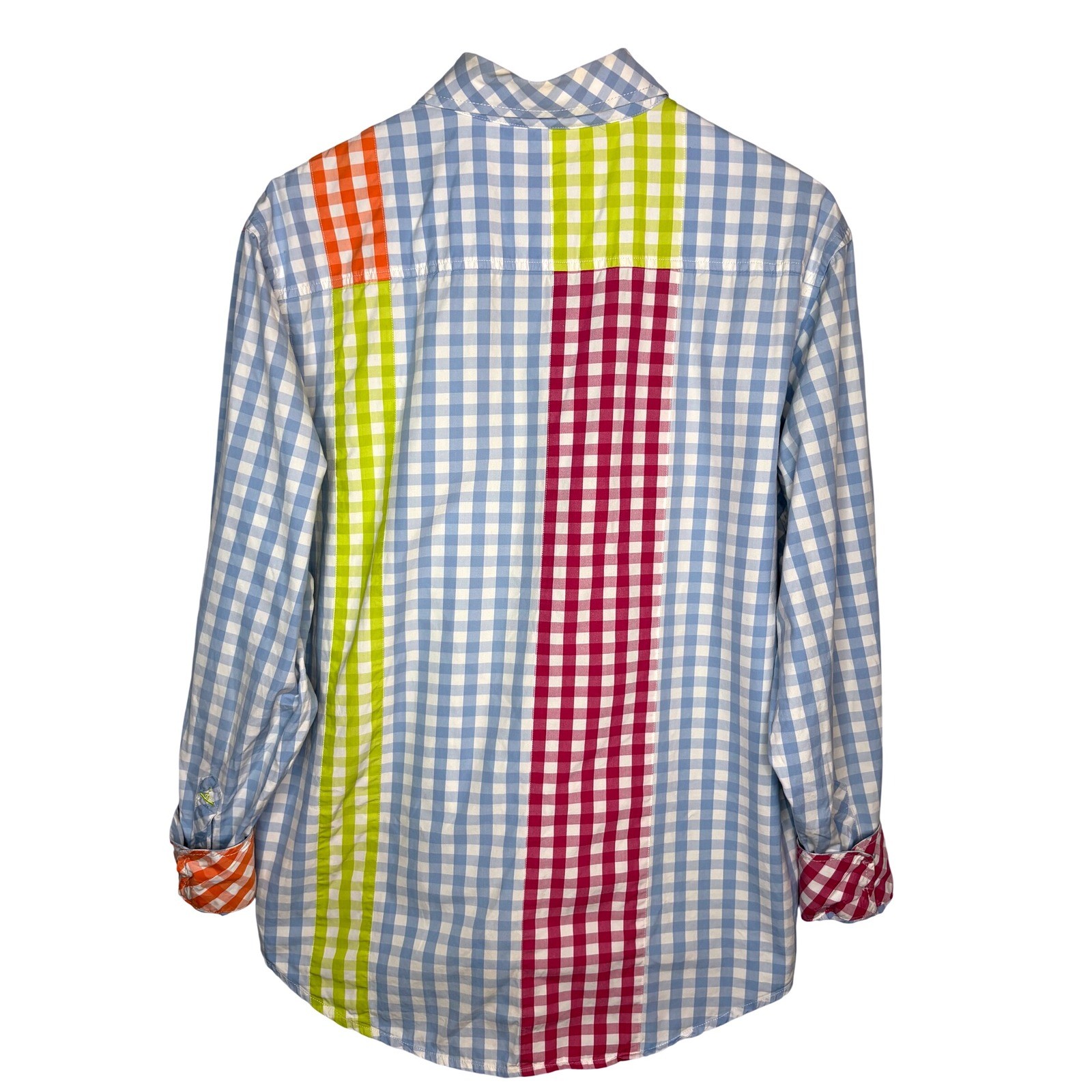 Marc Ecko Patchwork Gingham Colorblock Button Dow… - image 7