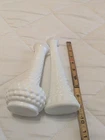 Vintage hobnail Brody vase and stars and bars vase both milk glass USA