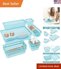 8 PCS Plastic Drawer Organizer Set, 4 Sizes Desk Drawer Organization and Stor...