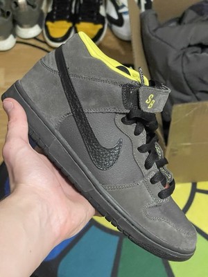 Nike Dunk Mid Pro SB ''Batman'' Sneakers Shoes Mens Size 7 Grey Yellow 314383-003