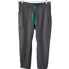FIGS Technical Collection Scrub Pants Womens Medium Gray Cargo TW2000 Drawstring