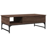 Couchtisch Braun Eichen-Optik 100X50X35 Cm Spanplatte Metall