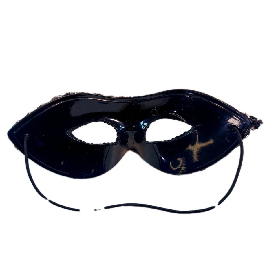 Máscara de bola de máscara veneziana festival de renda simplista prata preta 50 tons - Imagem 4 de 4