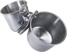 Bird Feeding Cups - Parrot Food Dish Stainless Steel Parrot Feeders Water Cage B