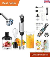Elegant Stainless Steel 4-in-1 Stick Blender, 1000W with Versatile Accessories