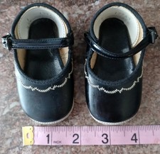 Vintage Leather Baby Infant Shoes, Abo. Size 2.5, 4 Inches Long