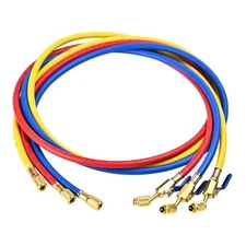 Upgrade 29986 Plus II 1/4" HVAC Hose with Compact Ball Valve, 72", 72 inches