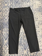 Greg Norman Men s ML75 Microfiber Yarn Stretch Fabric Chino Pant, Black, 38x29