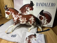 Breyer Horse 2024 Premier Club Bandalero MATTE Sabino Criollo Stallion IN HAND