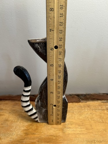 Cats, Set of 3, Wooden, Hand Carved And Hand Painted. Decor. - Picture 5 of 6
