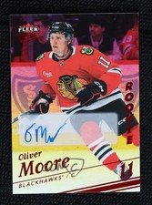 2025 Upper Deck Fleer Ultra Rookies Red Rainbow Foil 9/10 Oliver Moore Auto 0h56