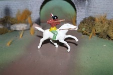 NEAR MINT BARCLAY LEAD TOY INDIAN RIDING ON HORSE  SHOOTING RIFLE-1930-40