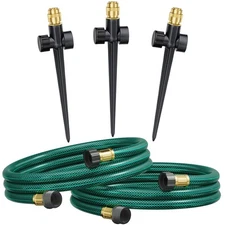 Above Ground Irrigation Garden Sprinkler System, Metal Adjustable Lawn Sprink...