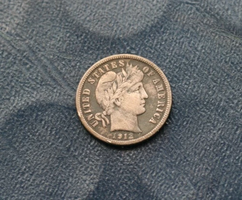 1912 D BARBER SILVER DIME  *VERY FINE PLUS DETAILS*