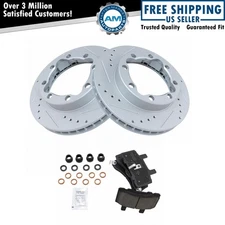 Performance Brake Rotor Drilled Slotted Coated & Ceramic Pad Front Kit