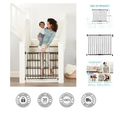 Versatile Extra Wide Baby Gate 24-40.5 Perfect for Stairs, Hallways Pets