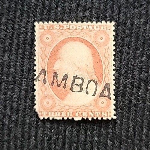 1857-61 US 3 Cent Washington Type 4 Stamp Used VF/EF, SC#26A (CV $150) - Picture 1 of 3
