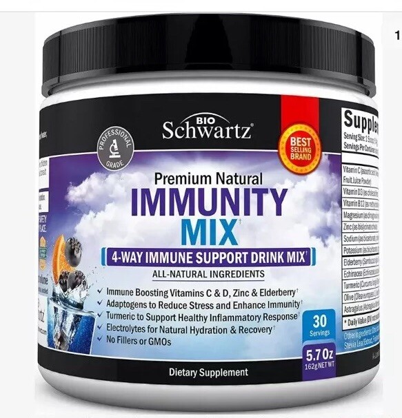 Immunity Drink Mix Vitamin C 1000mg Elderberry Zinc Daily Immune