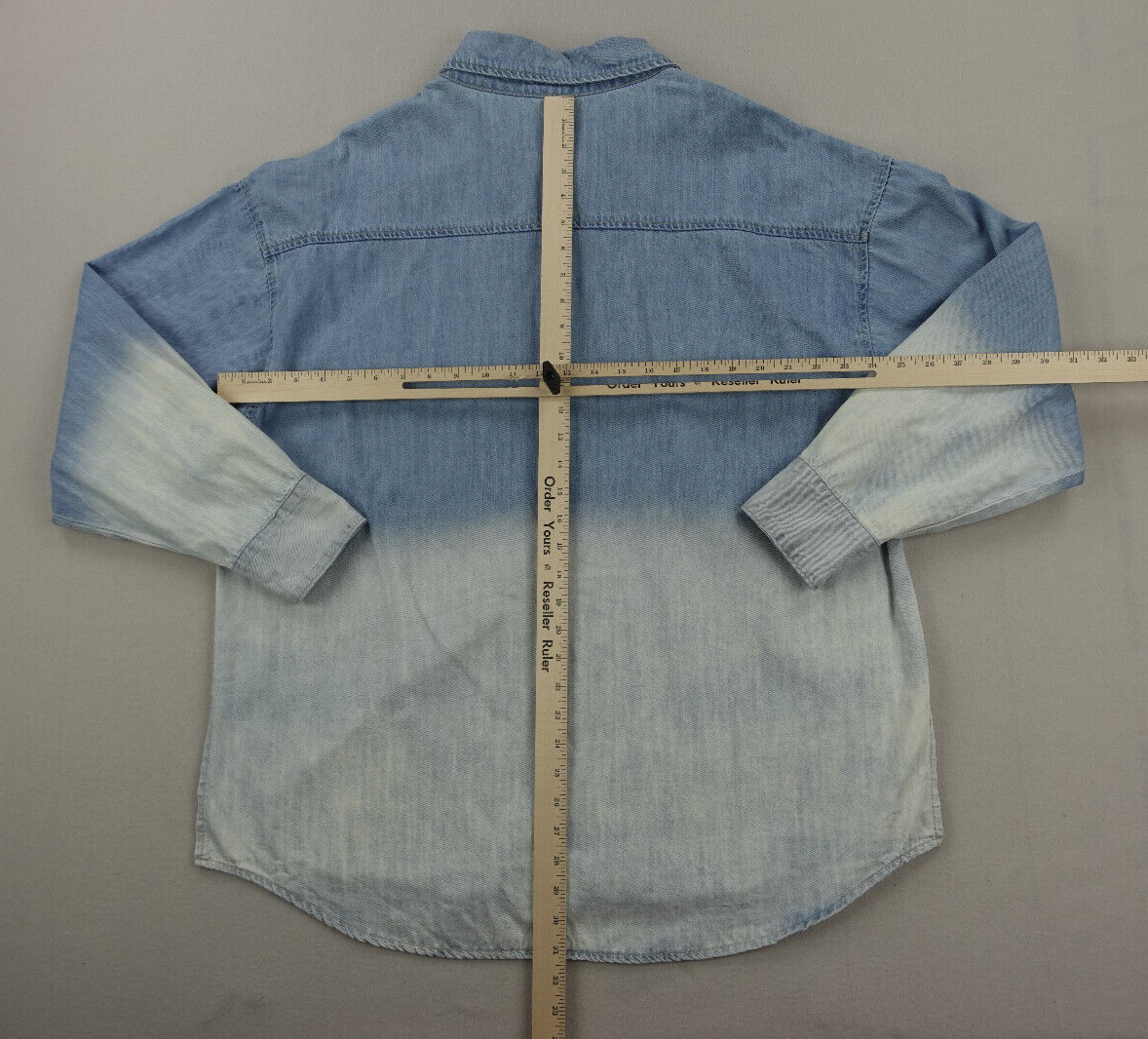 MNML Shirt Mens Extra Large Blue Gradient Denim Button Up