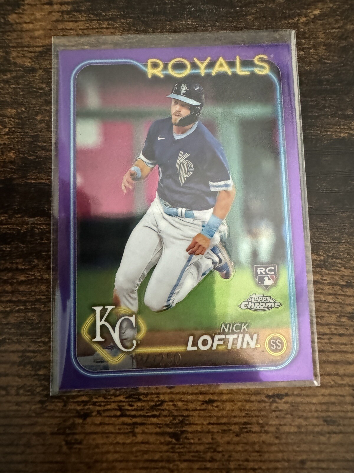 2024 Topps Chrome - True Purple Refractor #183 Nick Loftin /250 (RC) Royals