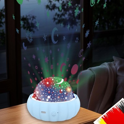 Star Moon Projector 3D Night 360 Rotating Baby Lights Projector (Blue G)