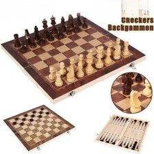 Jeu D'echec En Bois Pliant 29x29cm Echiquier Pliable Jouet de Stategie Pion
