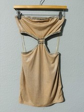 Hot & Delicious Women Diamond Sparkly Sexy Cutout Mini Dress Size S