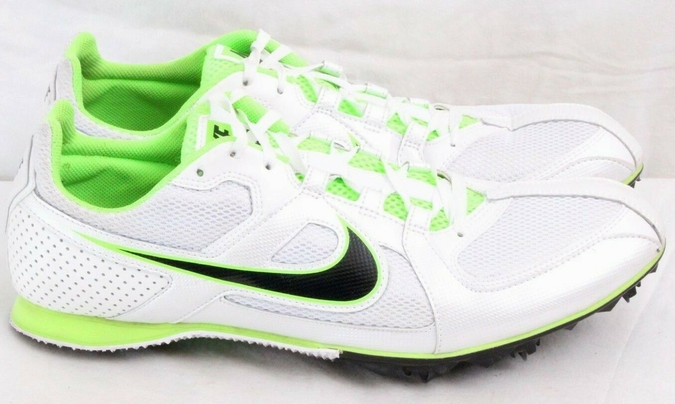 neon green track spikes