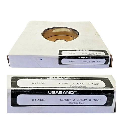 NEW 1.25" USA BAND 201 STAINLESS STEEL BANDING 812432  1.250"  X .044"  X 100'   - Afbeelding 1 van 9