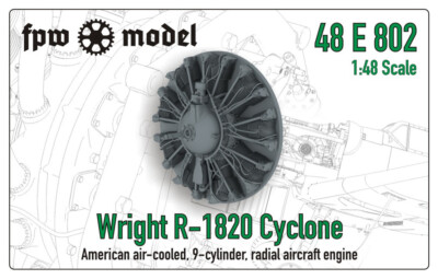 NEW! Wright R-1820 Cyclone  aircraft engine (EasyFix)- 1/48 scale resin [48E802]