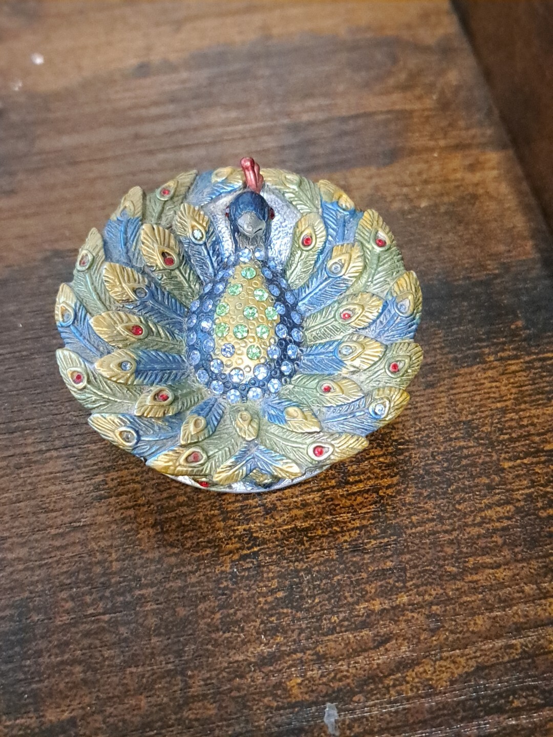 Peacock Design Jewelry Trinket Box for Keepsakes and Gifts