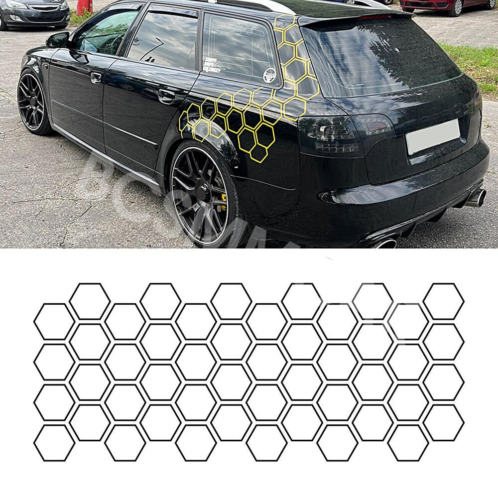 Stylish Honeycomb Hexagon Stickers Decorative Vinyl Decal Car Body 40*200cm