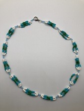 White Turquoise And Green Triple Stranded Choker