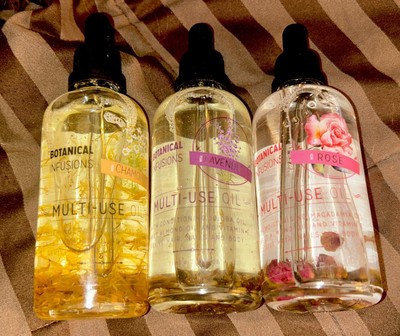 Set of 3 Botanical Infusions Australian Multi-Use Oil in Rose/Chamomile/Lavender