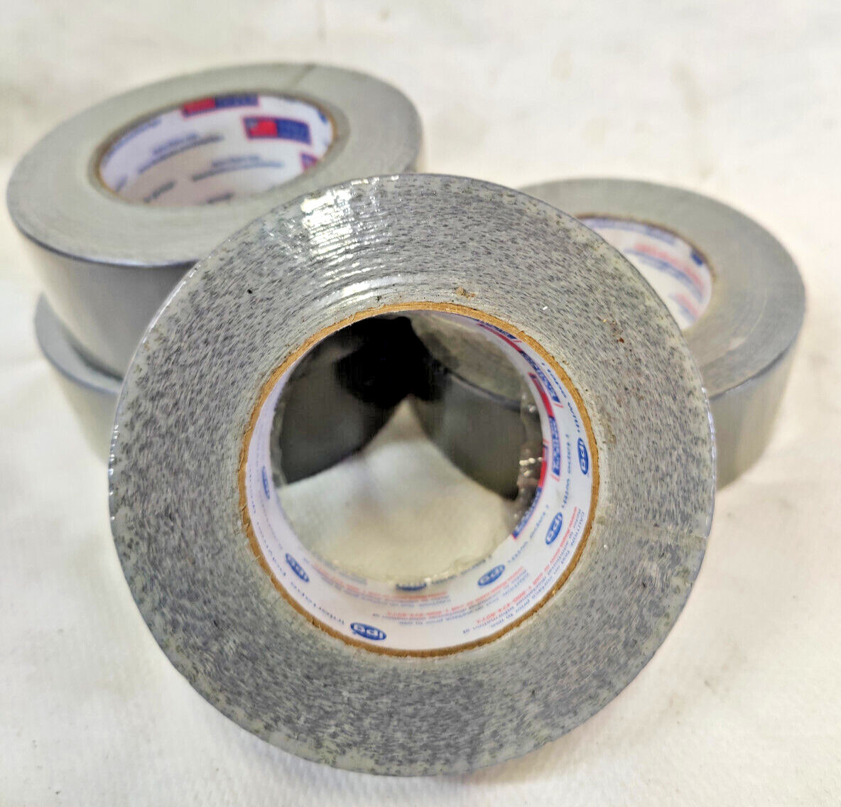 Lot of 4 Intertape Polymer Group IPG Duct Tape Rolls Sizes Silver Gray 5mm, 2in