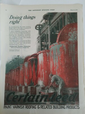1919 Certain-teed Products Corporation doing things right vintage ad