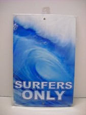 Surfers Only Parking Sign Blue Wave Indoor Outdoor Tin Sign D cor