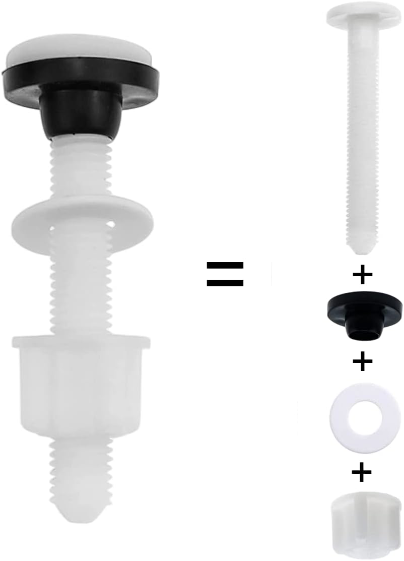 4 Pack Plastic Toilet Tank Bolts, M10 Toilet Cistern to Toilet Pan