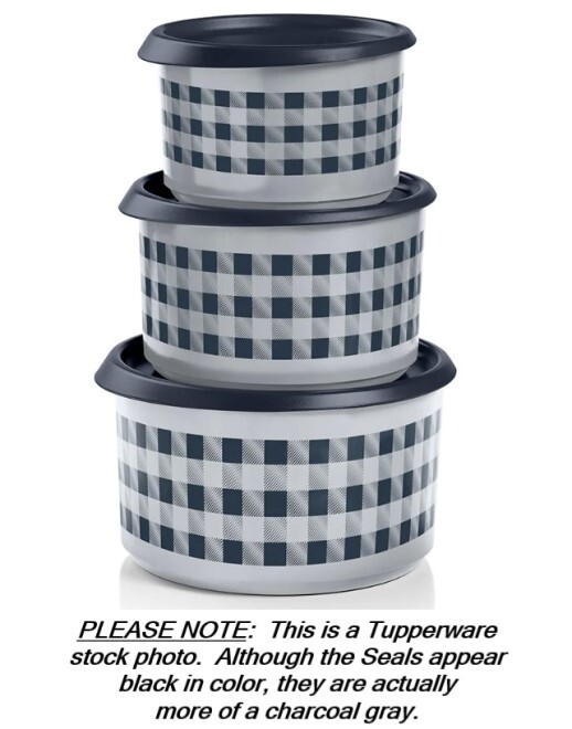 Tupperware HOLIDAY BUFFALO PLAID STACKING CANISTERS ~ Cosmos Gray ~ 3 ...