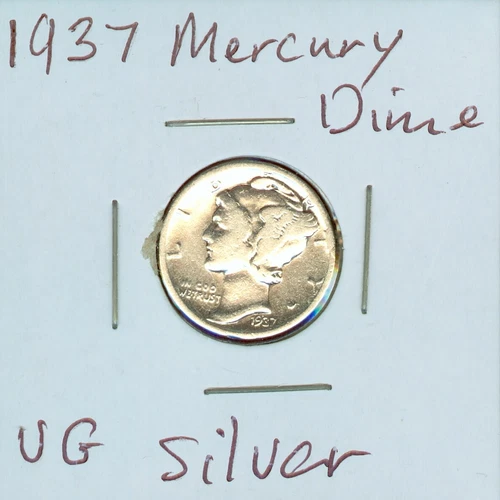 1937 Mercury Silver Dime VG