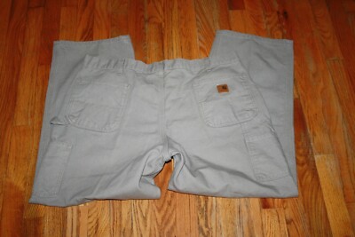 CARHARTT MEN'S BEIGE CARPENTER CANVAS PANTS SIZE 42X30 | eBay