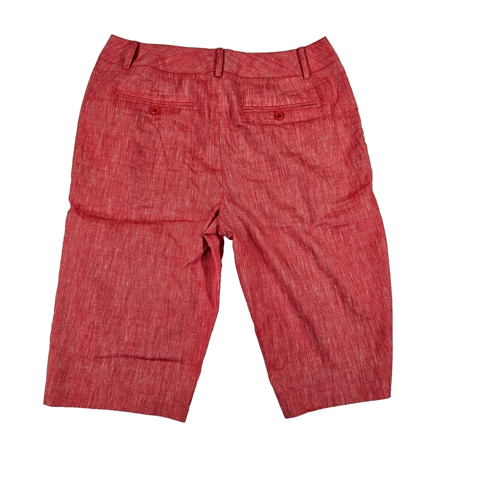 Pantalones Cortos Coldwater Creek de Lino Para Mujer Talla 4 Rojo Brezo Bermudas Ajuste Natural Usados en Excelente Condición Foto 2 de 4