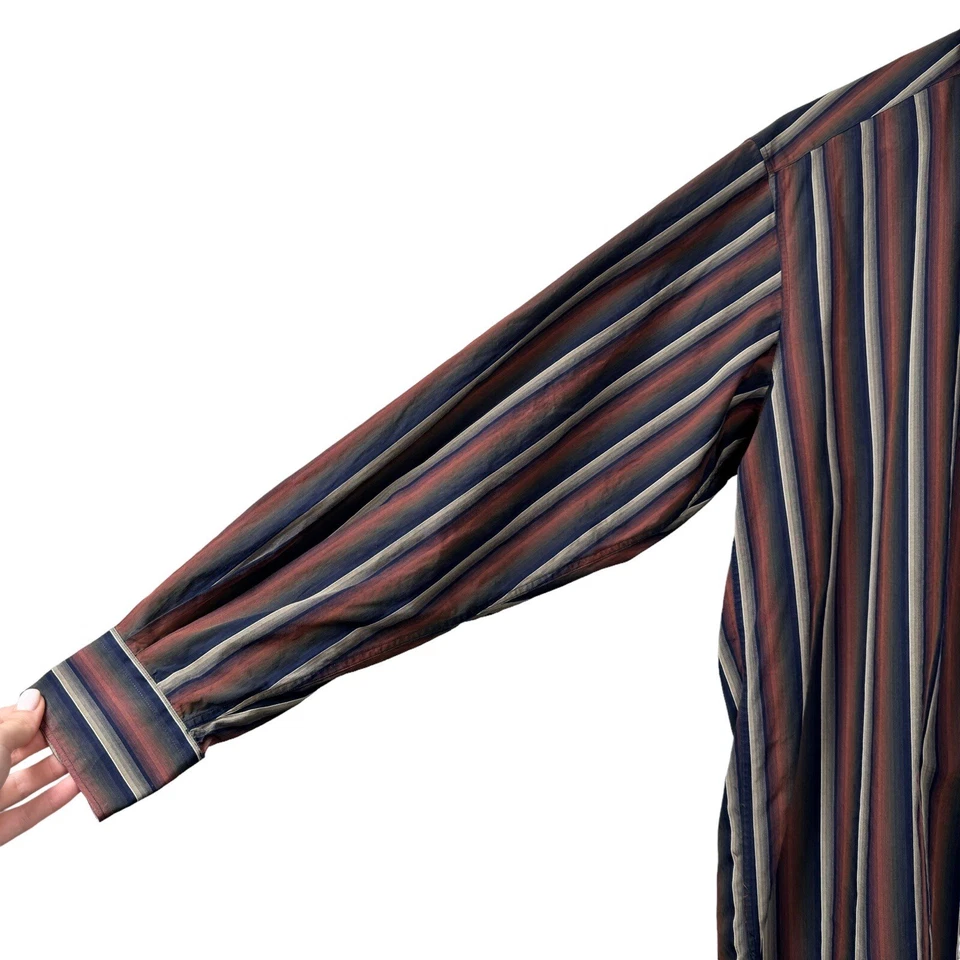 GUC Ermenegildo Zegna Men's Sz Small Multicolor Striped Shirt Made in ITALY - Image 3 of 4