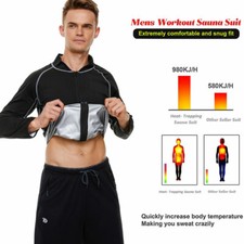 Men's Sauna Suit Sweat Vest Tank Top Neoprene Shirt Body Shaper Waist Trainer